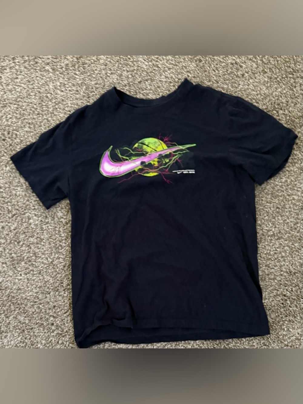 Men’s Nike Basketball Swoosh Lightening T-Shirt ~ Navy Blue ~ Size M